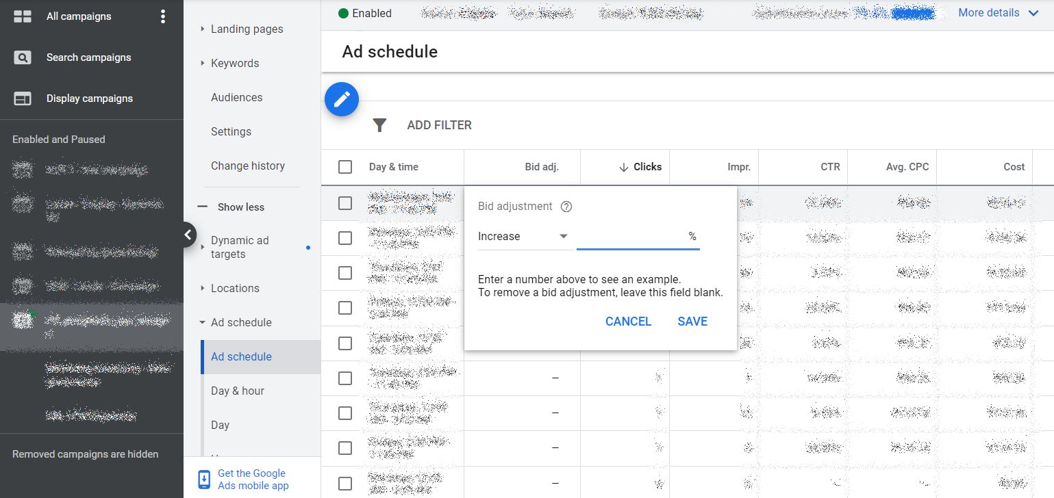 Bid Adjustment in Google Ads